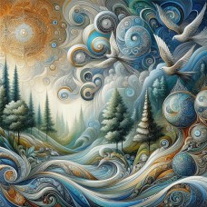 INSPIRAZIONS GREETING CARD Forest of Doves